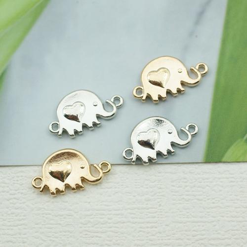 Connecteur en alliage de Zinc animal, éléphant, Placage, DIY & boucle de 1/1, plus de couleurs à choisir, protéger l'environnement, sans nickel, plomb et cadmium, 24x14mm, 100PC/sac, Vendu par sac