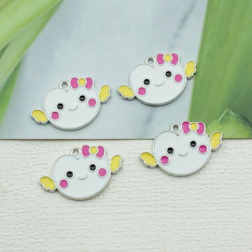 Tibetan Style Enamel Pendants, Cloud, silver color plated, DIY, nickel, lead & cadmium free, 33x20mm, 100PCs/Bag, Sold By Bag