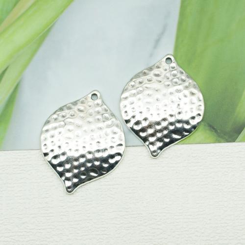 Tibetan Style Leaf Pendants, silver color plated, DIY, nickel, lead & cadmium free, 35x43mm, 100PCs/Bag, Sold By Bag