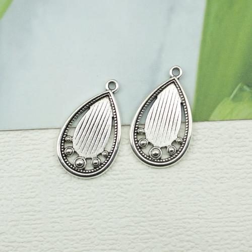 Tibetan Style Pendants, Teardrop, silver color plated, DIY, nickel, lead & cadmium free, 18x30mm, 100PCs/Bag, Sold By Bag