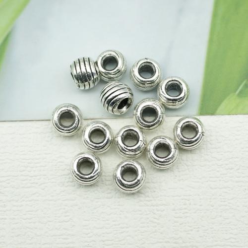 Zink Legierung Perlen Schmuck, Zinklegierung, silberfarben plattiert, DIY, frei von Nickel, Blei & Kadmium, 10x4mm, 100PCs/Tasche, verkauft von Tasche