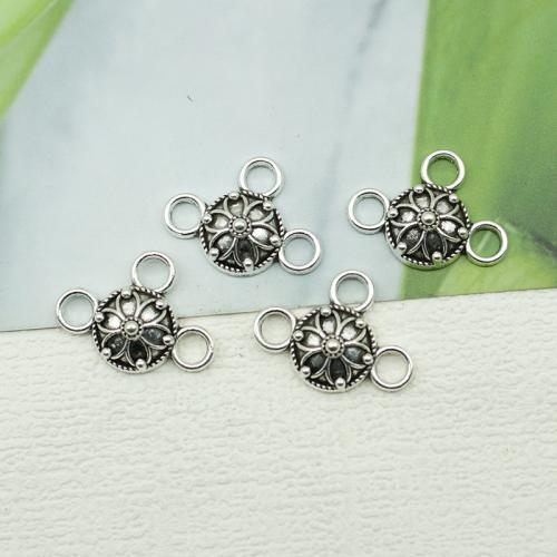 Tibetan Style Connector, silver color plated, DIY & 1/2 loop, nickel, lead & cadmium free, 24x18mm, 100PCs/Bag, Sold By Bag