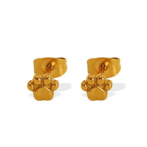 Stainless Steel Stud Earrings, 304 Stainless Steel, 18K gold plated, fashion jewelry & for woman, Sold By Pair