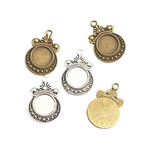 Tibetan Style Pendant Cabochon Setting, plated, DIY, more colors for choice, 12mm, 50PCs/Bag, Sold By Bag