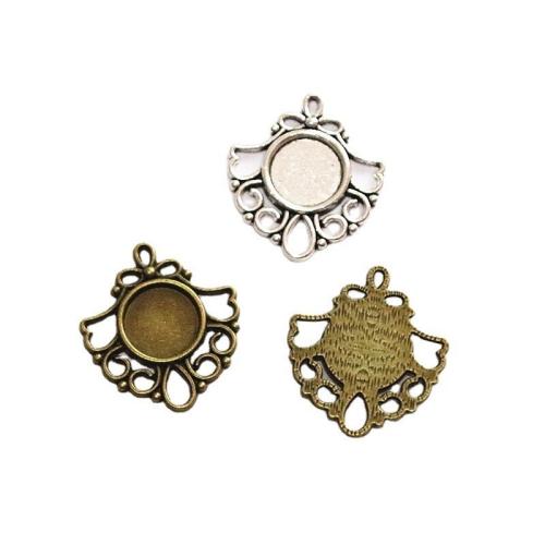 Tibetan Style Pendant Cabochon Setting, plated, DIY, more colors for choice, 12mm, 50PCs/Bag, Sold By Bag