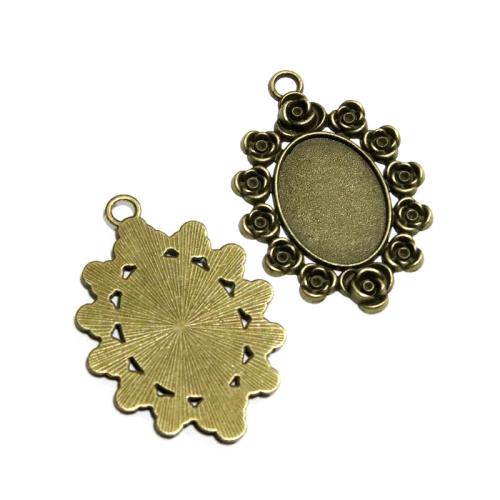 Tibetan Style Pendant Cabochon Setting, antique bronze color plated, DIY, 18x25mm, 20PCs/Bag, Sold By Bag