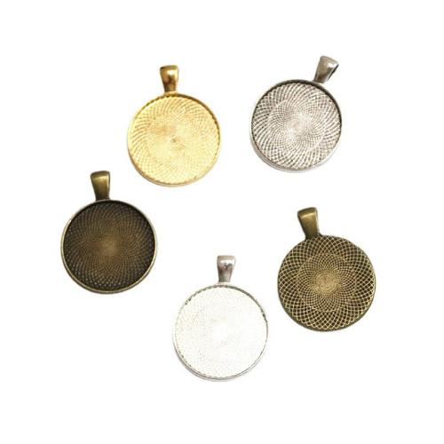 Zink-Legierung Cabochon Weissgold, Zinklegierung, rund, plattiert, DIY, keine, 25mm, 40PCs/Tasche, verkauft von Tasche