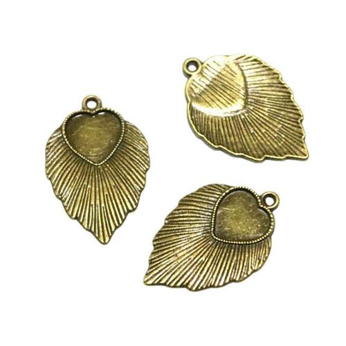 Pendentif en alliage de zinc Cabochon Cadre, Plaqué de couleur de bronze antique, DIY, 10x10mm, 40PC/sac, Vendu par sac