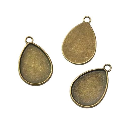 Tibetan Style Pendant Cabochon Setting, Teardrop, antique bronze color plated, DIY, 18x25mm, 50PCs/Bag, Sold By Bag