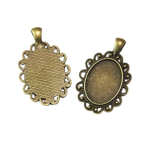 Tibetan Style Pendant Cabochon Setting, antique bronze color plated, DIY, 18x25mm, 30PCs/Bag, Sold By Bag