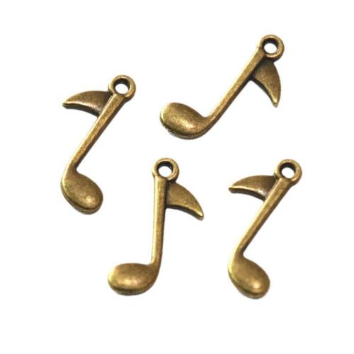 Tibetan Style Pendants, Music Note, antique bronze color plated, DIY, 23.20x14mm, 100PCs/Bag, Sold By Bag