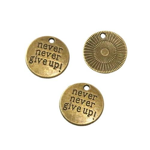 Tibetan Style Pendants, Round, plated, DIY, more colors for choice, 20mm, 50PCs/Bag, Sold By Bag