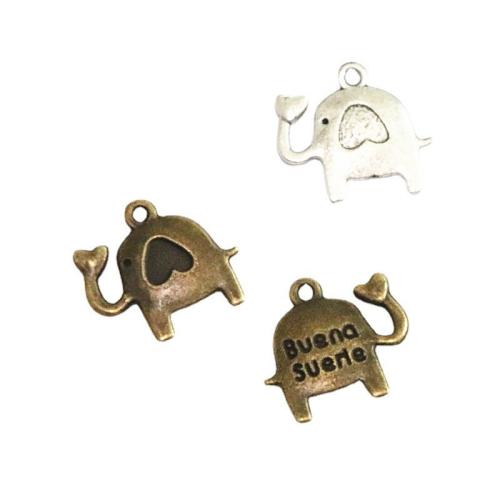 Tibetan Style Animal Pendants, Elephant, plated, DIY, more colors for choice, 14x16mm, 100PCs/Bag, Sold By Bag