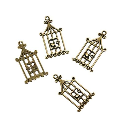 Tibetan Style Pendants, Cage, antique bronze color plated, DIY, 32.20x18.60mm, 60PCs/Bag, Sold By Bag