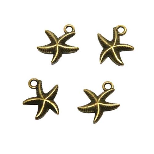 Tibetan Style Animal Pendants, Starfish, antique bronze color plated, DIY, 15.70x14.20mm, 100PCs/Bag, Sold By Bag