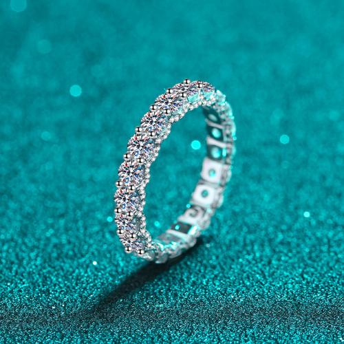 925 Sterling Silver Finger Ring, with Moissanite, different size for choice & for woman, US Ring Size:4.5-9, Sold By PC