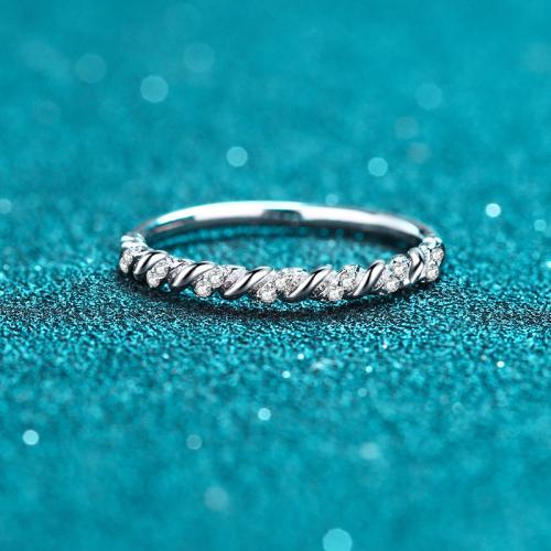 925 Sterling Silver Finger Ring, with Moissanite, different size for choice & for woman, US Ring Size:4.5-9, Sold By PC