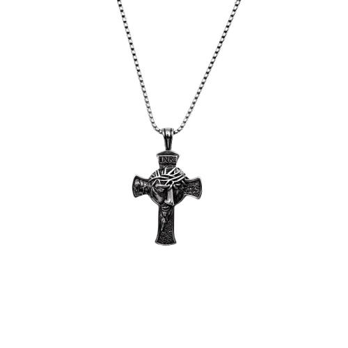 Stainless Steel Jewelry Necklace, 304 Stainless Steel, Cross, fashion jewelry & Unisex, original color, Length:60 cm, Sold By PC