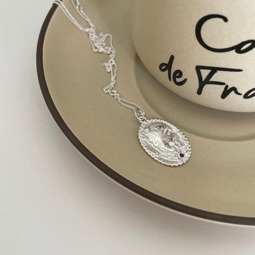 925 Sterling Silver Necklaces, fashion jewelry & for woman, Length:Approx 45 cm, Sold By PC