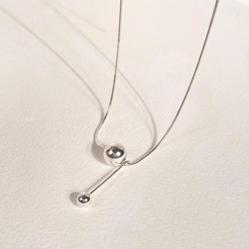 925 Sterling Silver Necklaces, fashion jewelry & for woman, Length:Approx 45 cm, Sold By PC