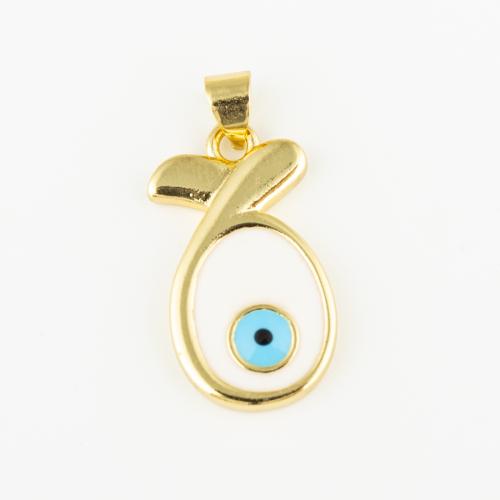 Brass Jewelry Pendants, fashion jewelry & Unisex & enamel, golden, 22x12mm, Hole:Approx 3mm, Sold By PC