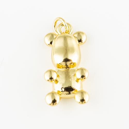 Colgantes de la joyería de cobre amarillo, metal, Oso, unisexo, dorado, 23x11mm, agujero:aproximado 3mm, Vendido por UD