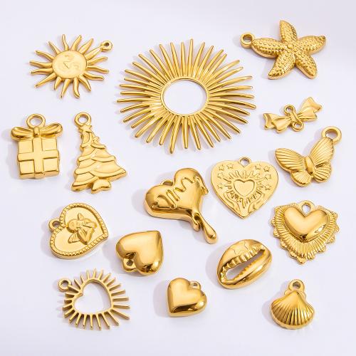 Stainless Steel Pendants, 304 Stainless Steel, 18K gold plated, DIY & different styles for choice, golden, Sold By PC