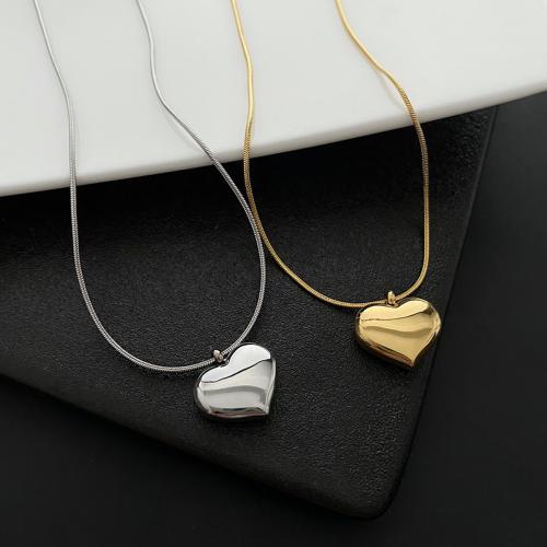 Stainless Steel Jewelry Necklace, 304 Stainless Steel, with 5cm extender chain, Heart, fashion jewelry & for woman, more colors for choice, 15x14.50mm, Length:Approx 45 cm, Sold By PC