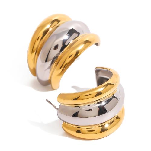 Stainless Steel Stud Earrings, 304 Stainless Steel, fashion jewelry & for woman, 24.10x32mm, Sold By Pair