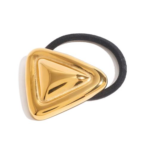 Ponytail Holder, 304 Stainless Steel, with Rubber Band, Triangle, fashion jewelry & for woman, golden, Sold By PC