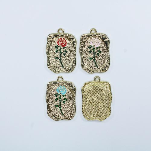 Tibetan Style Enamel Pendants, gold color plated, DIY, more colors for choice, nickel, lead & cadmium free, 19x28mm, Approx 100PCs/Bag, Sold By Bag