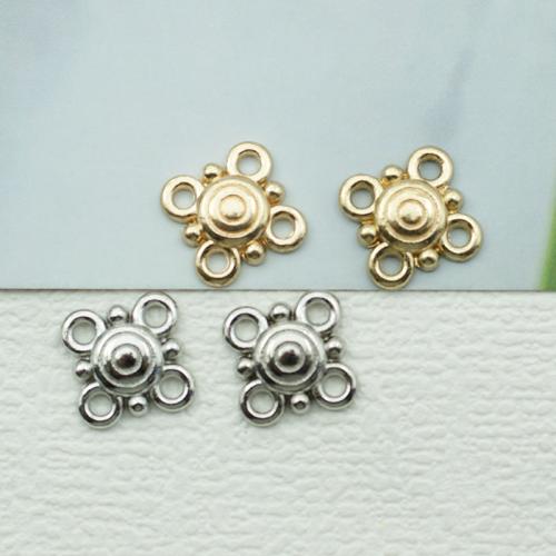 Tibetan Style Connector, plated, DIY & 2/2 loop, more colors for choice, nickel, lead & cadmium free, 12x12mm, 100PCs/Bag, Sold By Bag