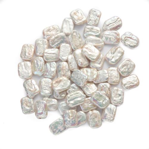 Natural Freshwater Pearl Loose Beads, Square, DIY, white, about:14-18mm, Sold By PC