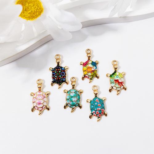 Tibetan Style Enamel Pendants, Turtle, gold color plated, DIY, more colors for choice, nickel, lead & cadmium free, 13x24mm, 10PCs/Bag, Sold By Bag