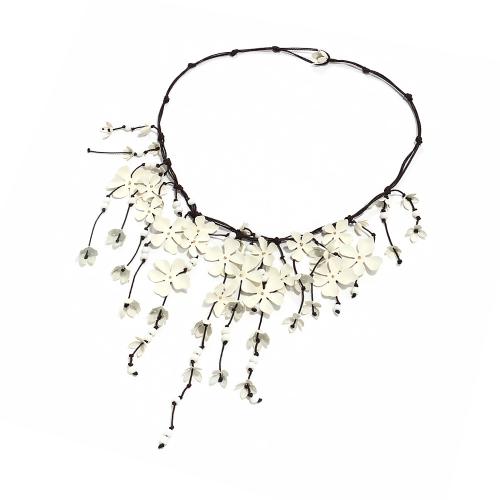 Resin Necklace, Wax Cord, with Resin & Iron, fashion jewelry, black, Length:65 cm, Sold By PC