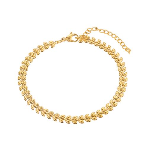 Stainless Steel Jewelry Bracelet, 304 Stainless Steel, Vacuum Ion Plating, for woman, gold, Length:Approx 25 cm, Sold By PC