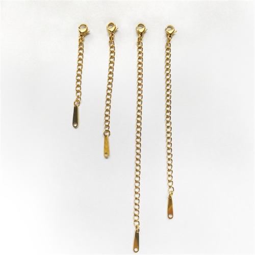 Stainless Steel Extender Chain, 304 Stainless Steel, plated, different length for choice & DIY, golden, Sold By PC