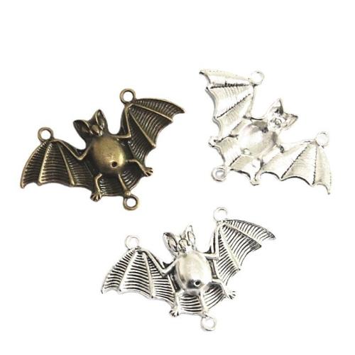 Animal Tibetan Style Connector, Bat, plated, DIY & 2/1 loop, more colors for choice, 30x48mm, 20PCs/Bag, Sold By Bag