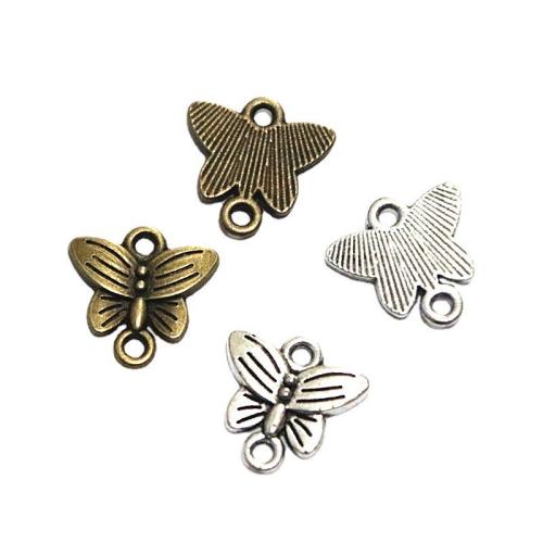 Animal Tibetan Style Connector, Butterfly, plated, DIY & 1/1 loop, more colors for choice, 14x14.50mm, 100PCs/Bag, Sold By Bag