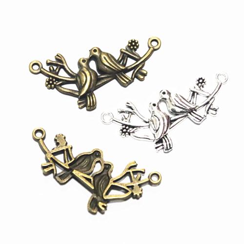 Animal Tibetan Style Connector, Bird, plated, DIY & 1/1 loop, more colors for choice, 45x21mm, 50PCs/Bag, Sold By Bag