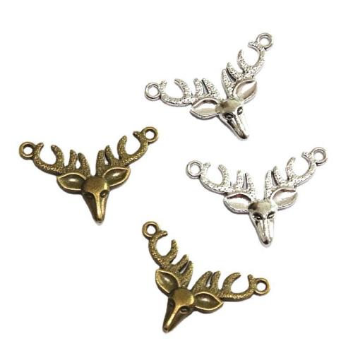 Animal Tibetan Style Connector, Deer, plated, DIY & 1/1 loop, more colors for choice, 33.70x21.10mm, 60PCs/Bag, Sold By Bag