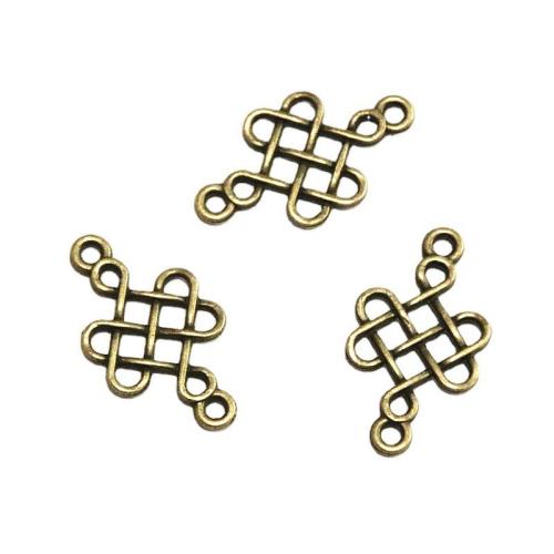 Tibetan Style Connector, Chinese Knot, antique bronze color plated, DIY & 1/1 loop, 31x18mm, 50PCs/Bag, Sold By Bag