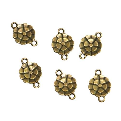 Flower Tibetan Style Connector, antique bronze color plated, DIY & 1/1 loop, 18.80x12.80mm, 100PCs/Bag, Sold By Bag