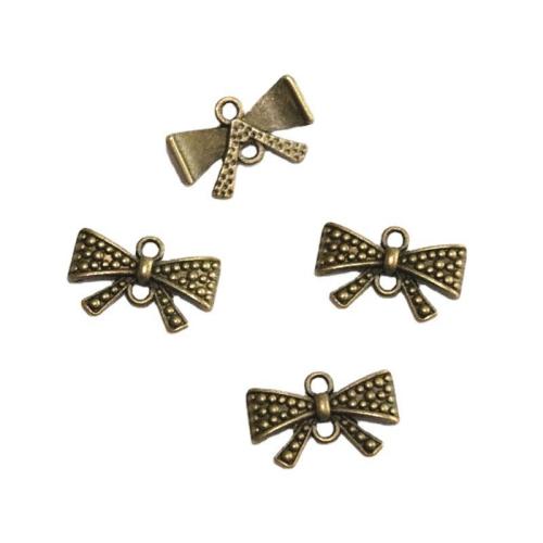 Bowknot Tibetan Style Connector, antique bronze color plated, DIY & 1/1 loop, 20x12mm, 100PCs/Bag, Sold By Bag