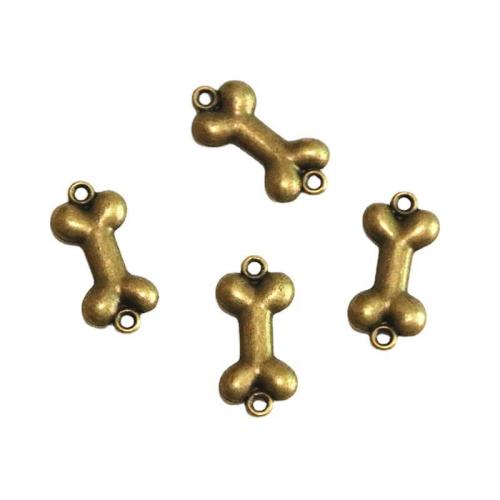 Tibetan Style Connector, Dog Bone, antique bronze color plated, DIY & 1/1 loop, 22.70x10.80mm, 100PCs/Bag, Sold By Bag