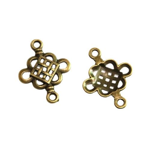 Tibetan Style Connector, Chinese Knot, antique bronze color plated, DIY & 1/1 loop, 19.50x22.50mm, 100PCs/Bag, Sold By Bag