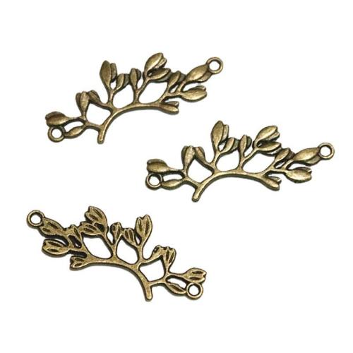 Connecteur en alliage de zinc, branche, Plaqué de couleur de bronze antique, DIY & boucle de 1/1, 38x16mm, 60PC/sac, Vendu par sac