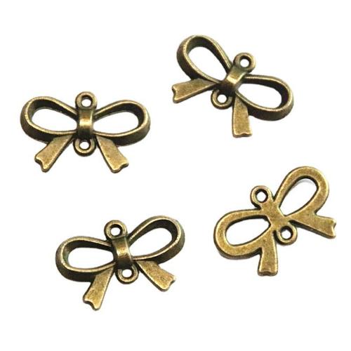 Connecteur d'alliage de Zinc bowknot, Noeud papillon, Plaqué de couleur de bronze antique, DIY & boucle de 1/1, 21x15mm, 100PC/sac, Vendu par sac