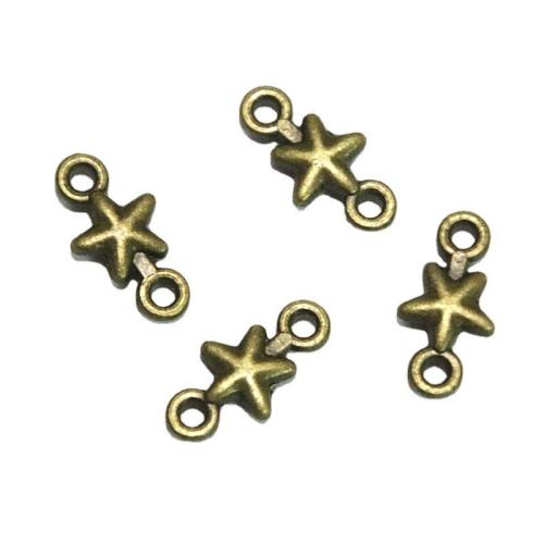 Star Tibetan Style Connector, antique bronze color plated, DIY & 1/1 loop, 15x7.50mm, 100PCs/Bag, Sold By Bag