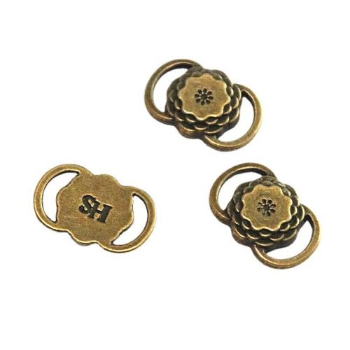 Flower Tibetan Style Connector, antique bronze color plated, DIY & 1/1 loop, 22x14mm, 60PCs/Bag, Sold By Bag